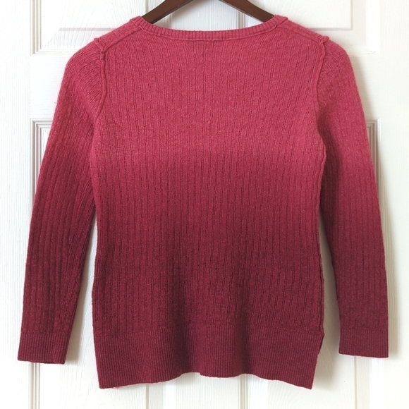 Tommy Bahama Classic Ombre Alpaca Wool Blend Ribbed Knit V-neck Sweater Pink S - Picture 8 of 9